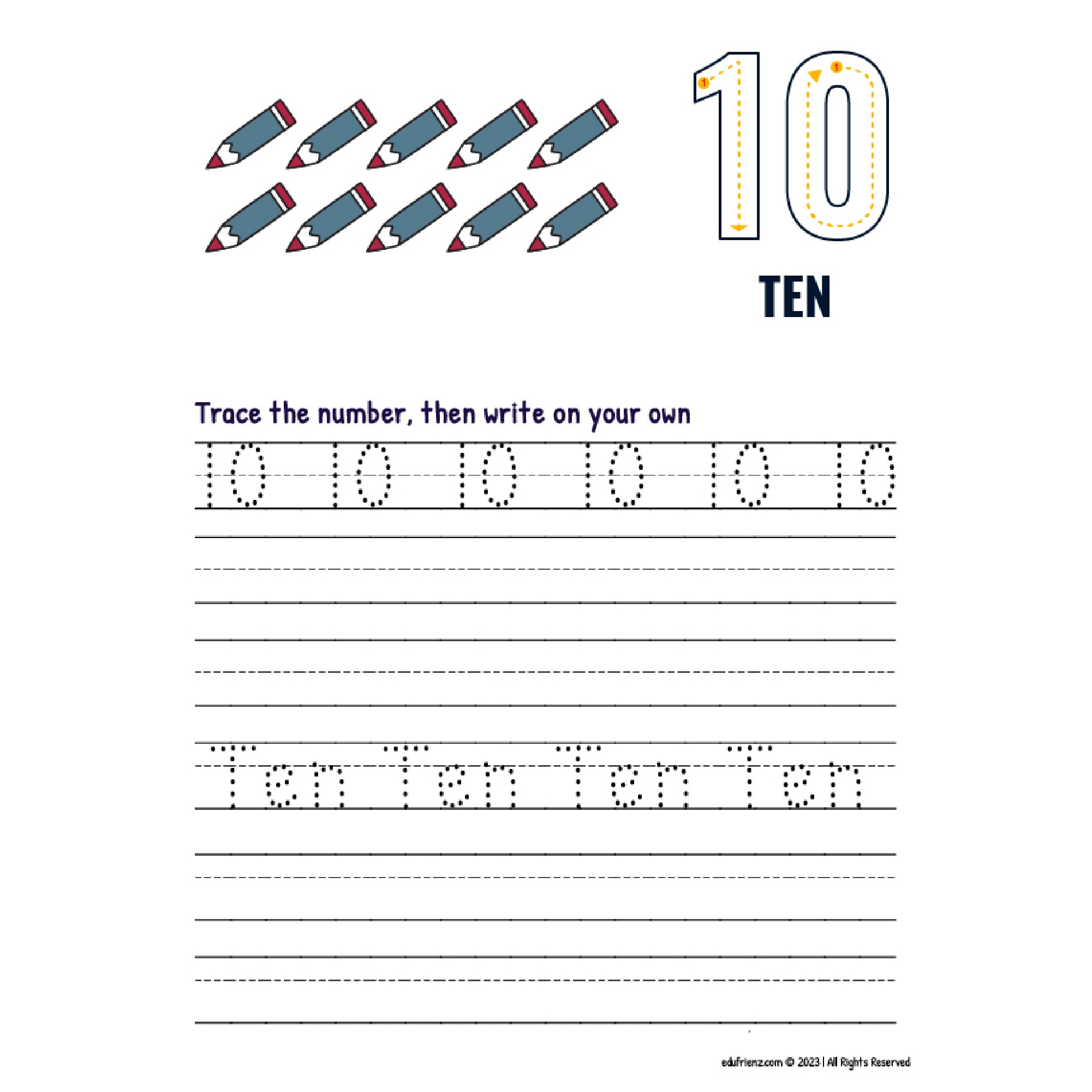 Number Worksheets- Learn Numbers (10-100) – Digital Printable