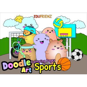 Children’s Doodle Art Colouring Pages – Sports Doodle Art Colouring