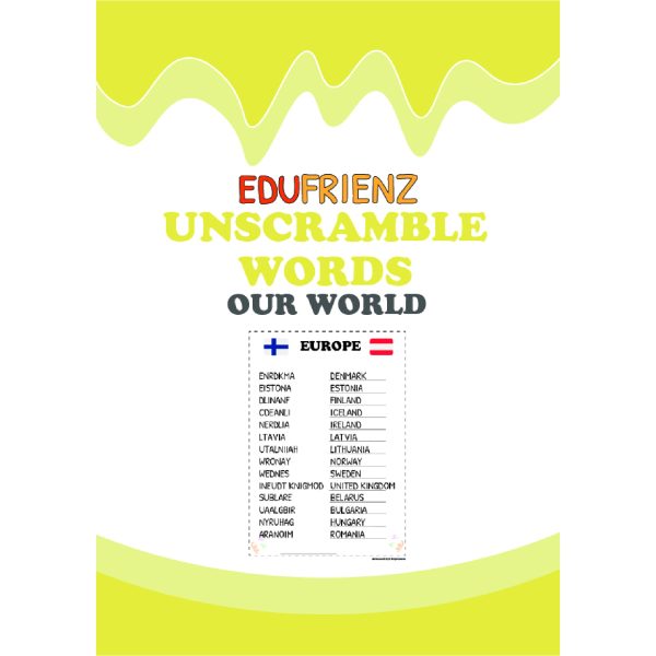 Printable Unscramble Words
